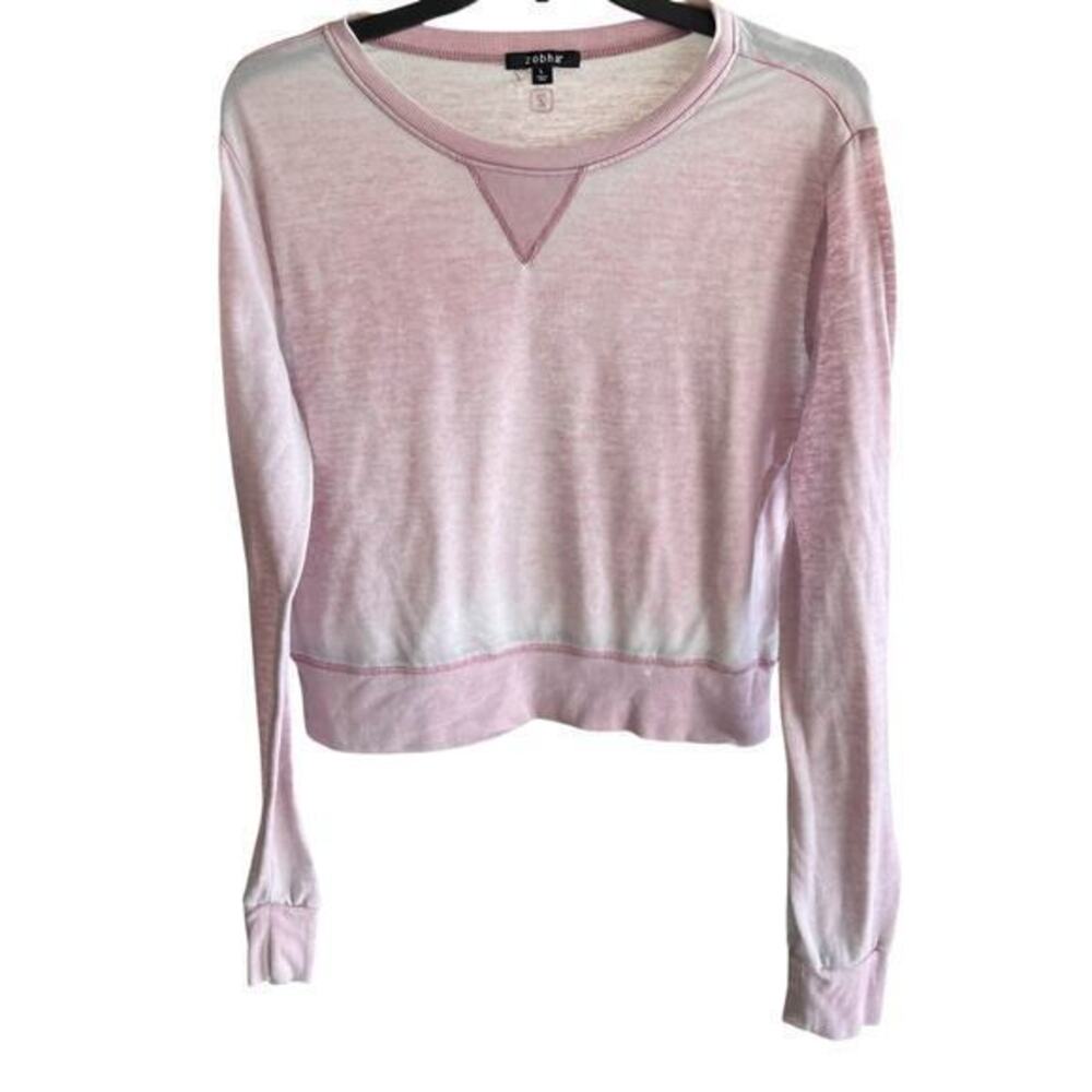 ZOBHA beach bum grunge bubblegum dramatic sleeves ultra thin sweatshirt sz L